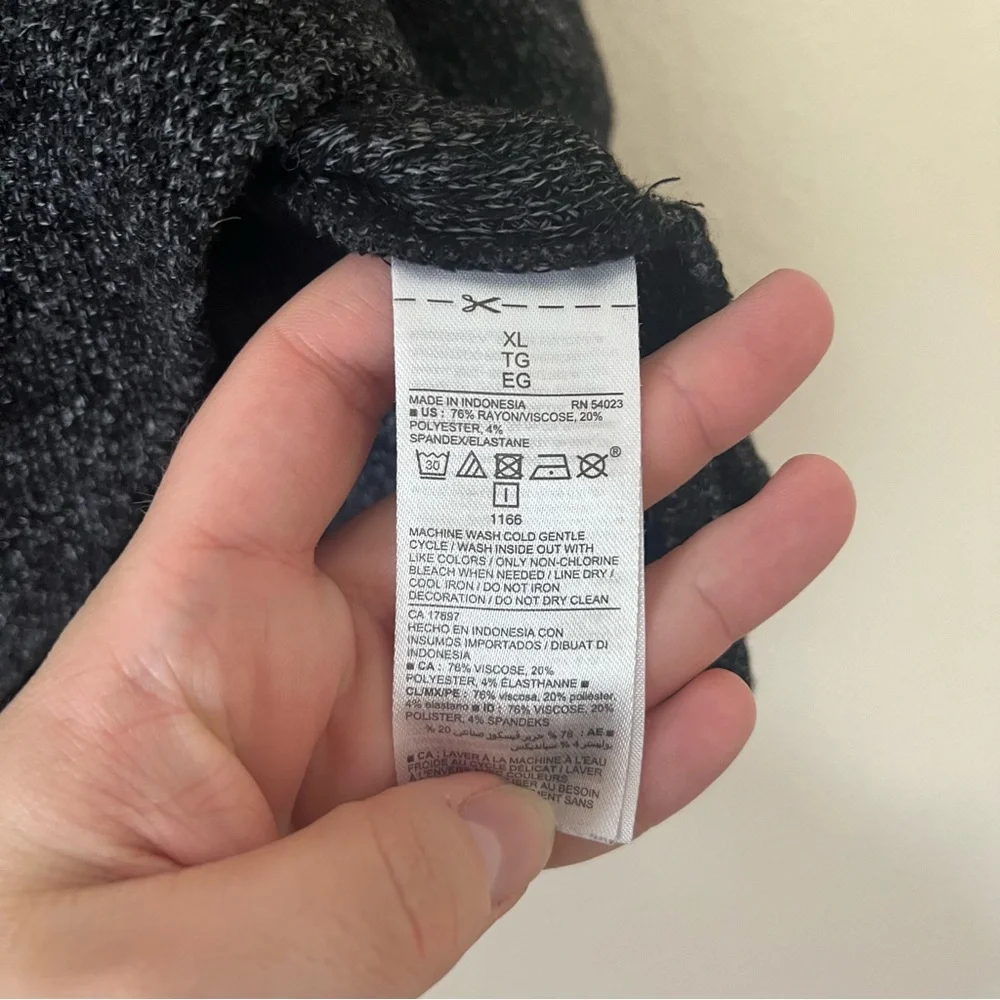Old Navy Charcoal Knit Long Sleeve Top Size XL